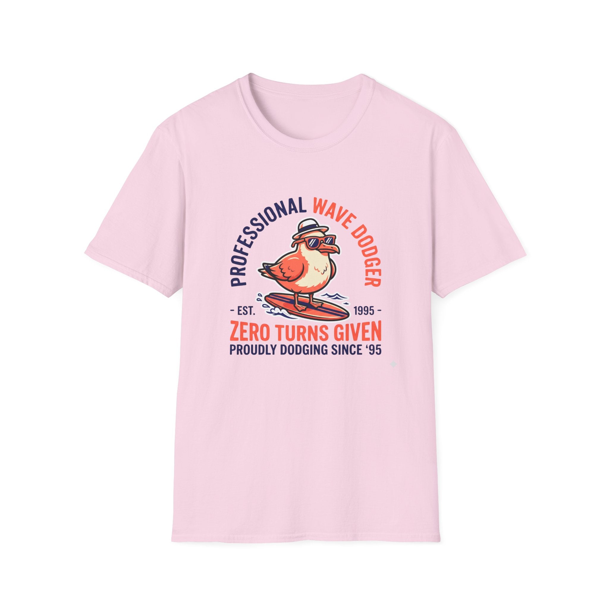 T-Shirt — "Professional Wave Dodger: Zero Turns Given" Surf Humor Tee