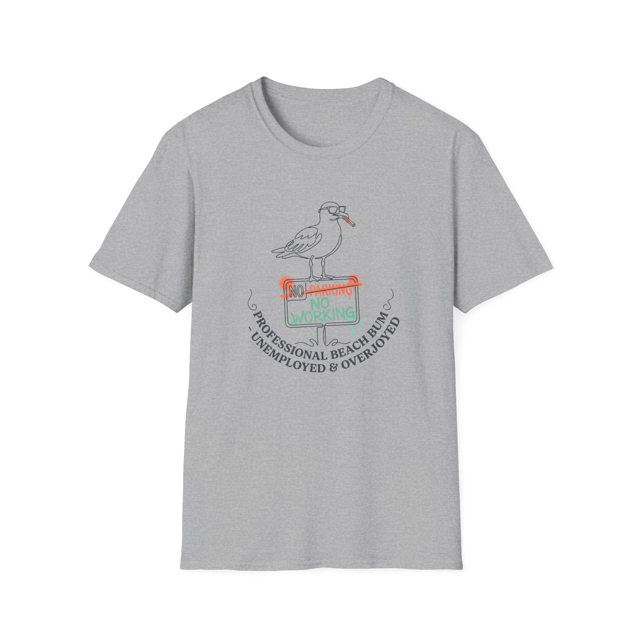 Seagull 'No Working' Beach T-Shirt — Professional Beach Bum Tee