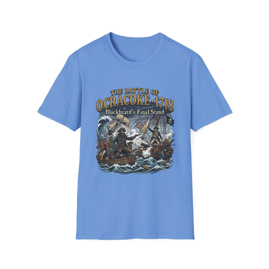 Ocracoke 1718 Battle T-Shirt — "The Battle of Ocracoke 1718: Blackbeard’s Final Stand" Pirate History Tee