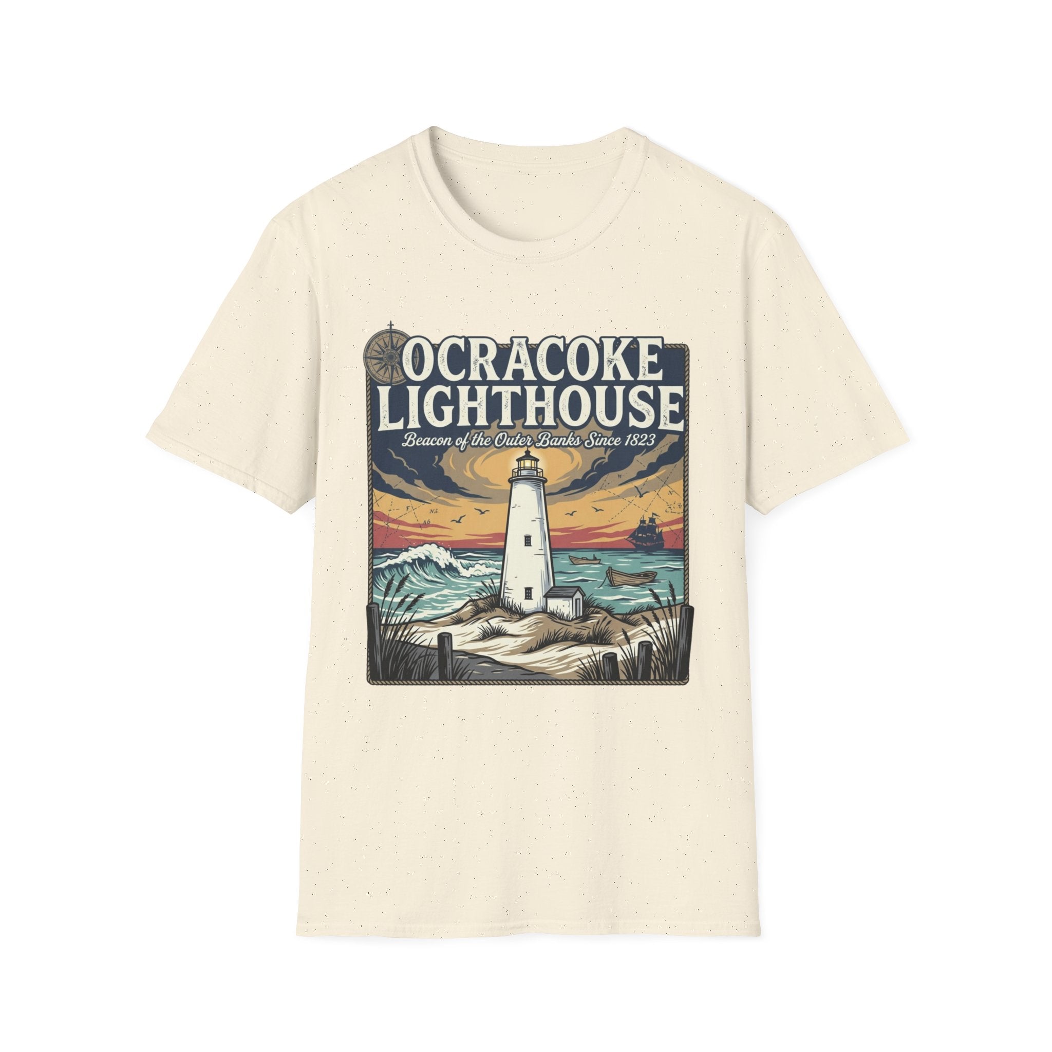 Ocracoke Lighthouse T-Shirt — Vintage Coastal Beacon Tee