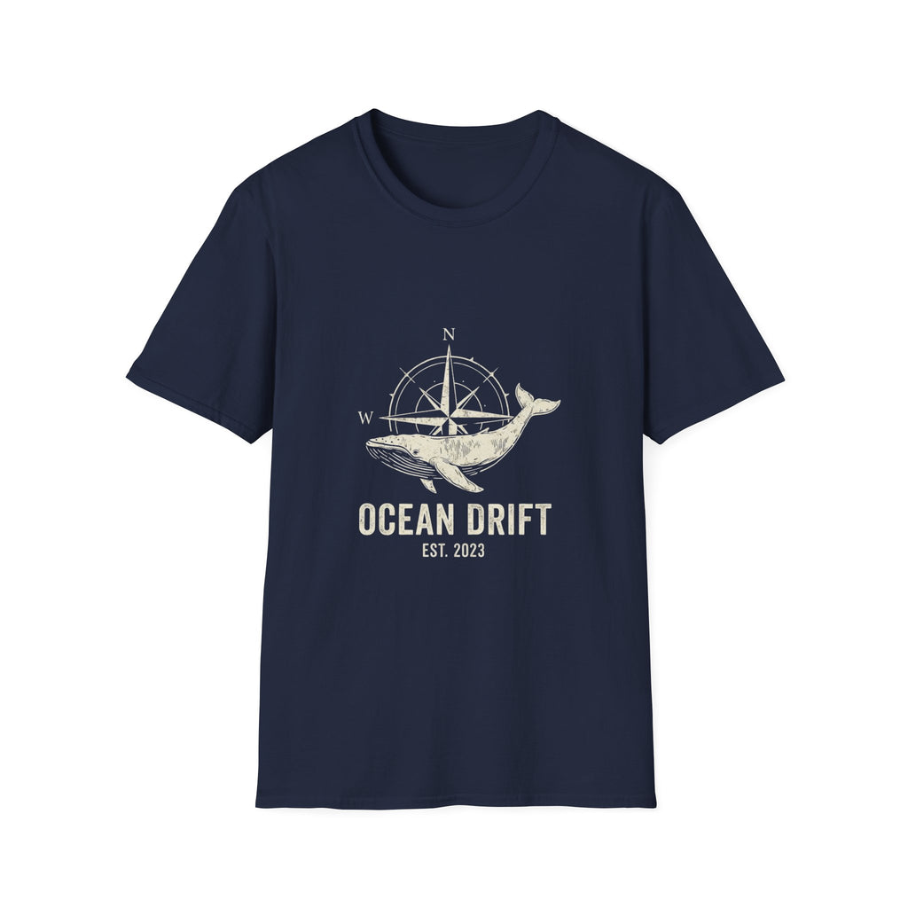 Ocean Drift Whale Compass T-Shirt — Nautical Adventure Graphic Tee