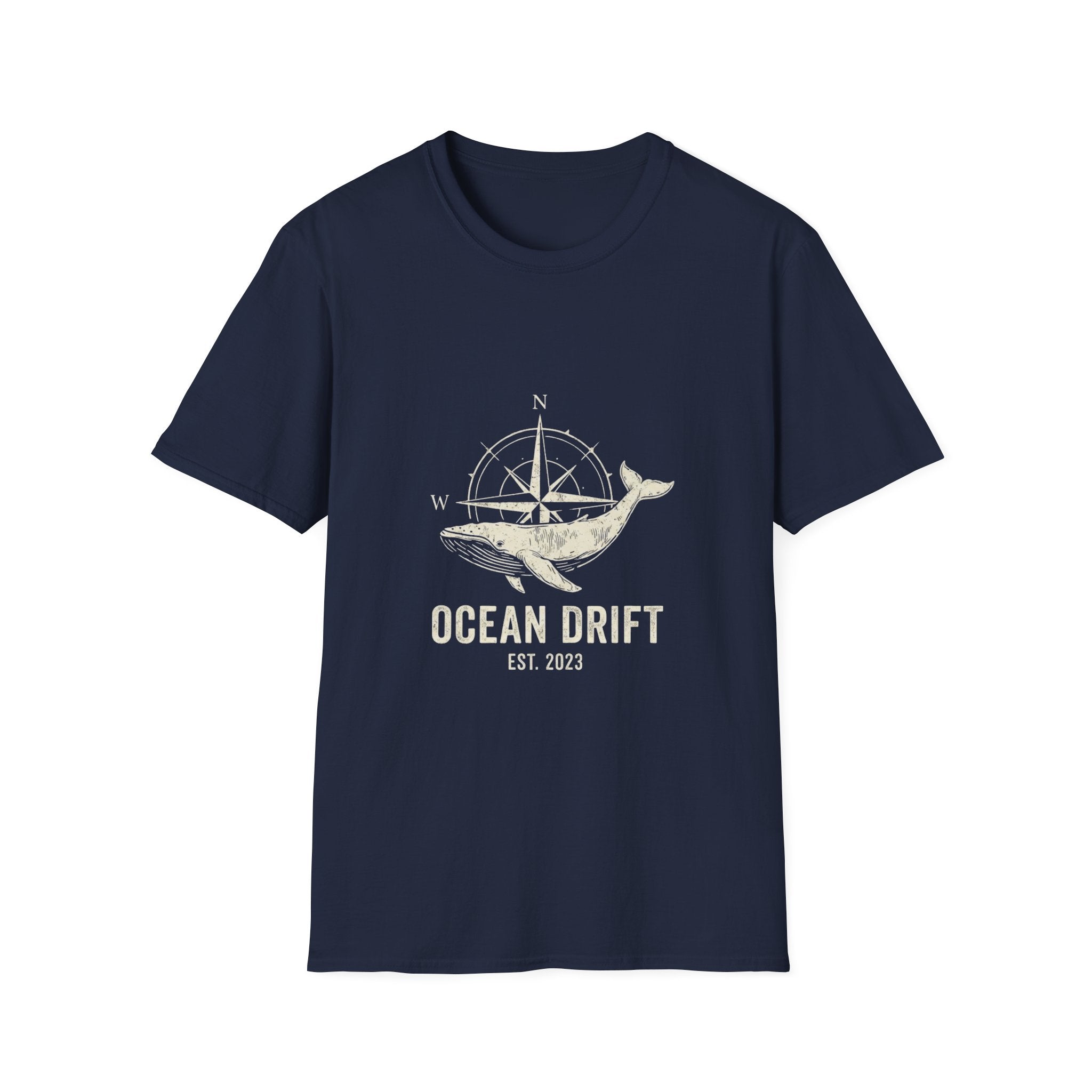 Ocean Drift Whale Compass T-Shirt — Nautical Adventure Graphic Tee