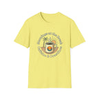 Beach Coffee T-Shirt — "Mornings at the Beach: Sunshine & Caffeine"