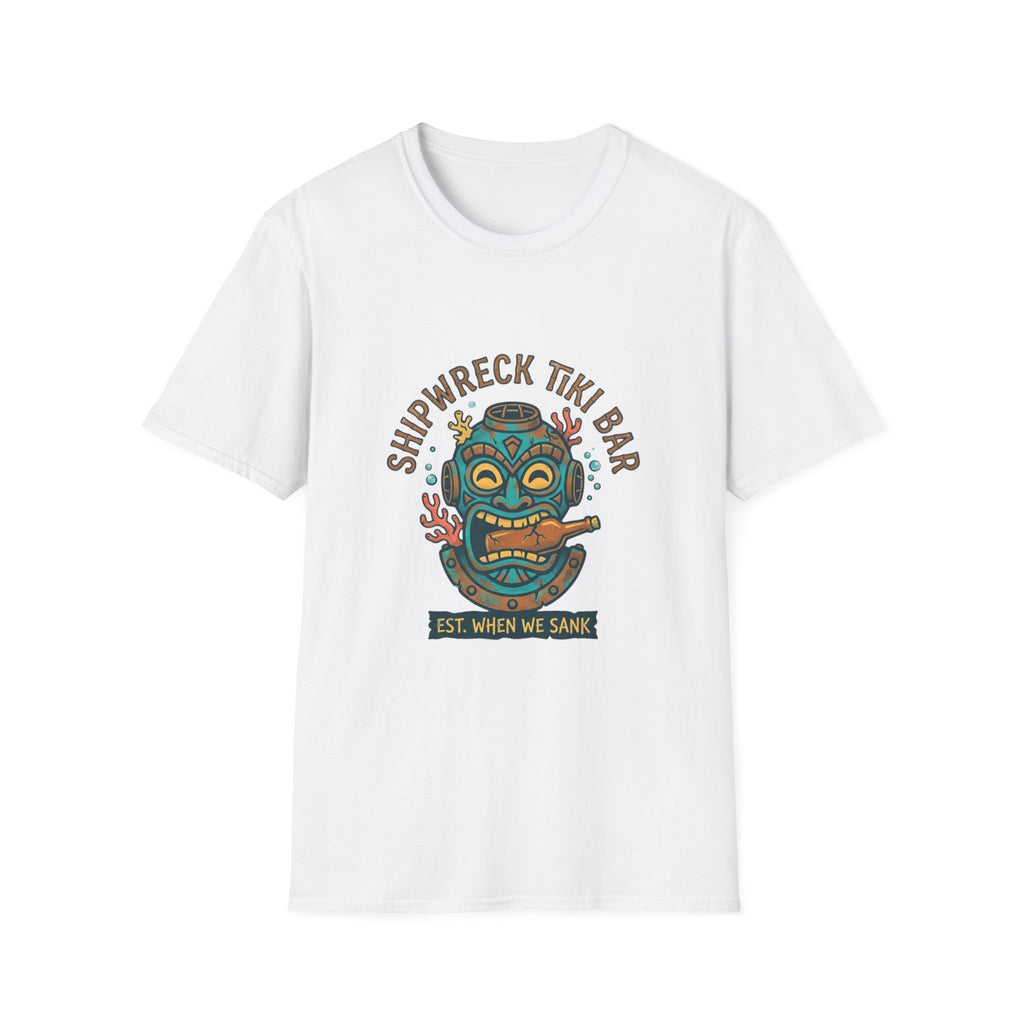 Shipwreck Tiki Bar T-Shirt — Retro Tropical 'Est. When We Sank' Graphic Tee