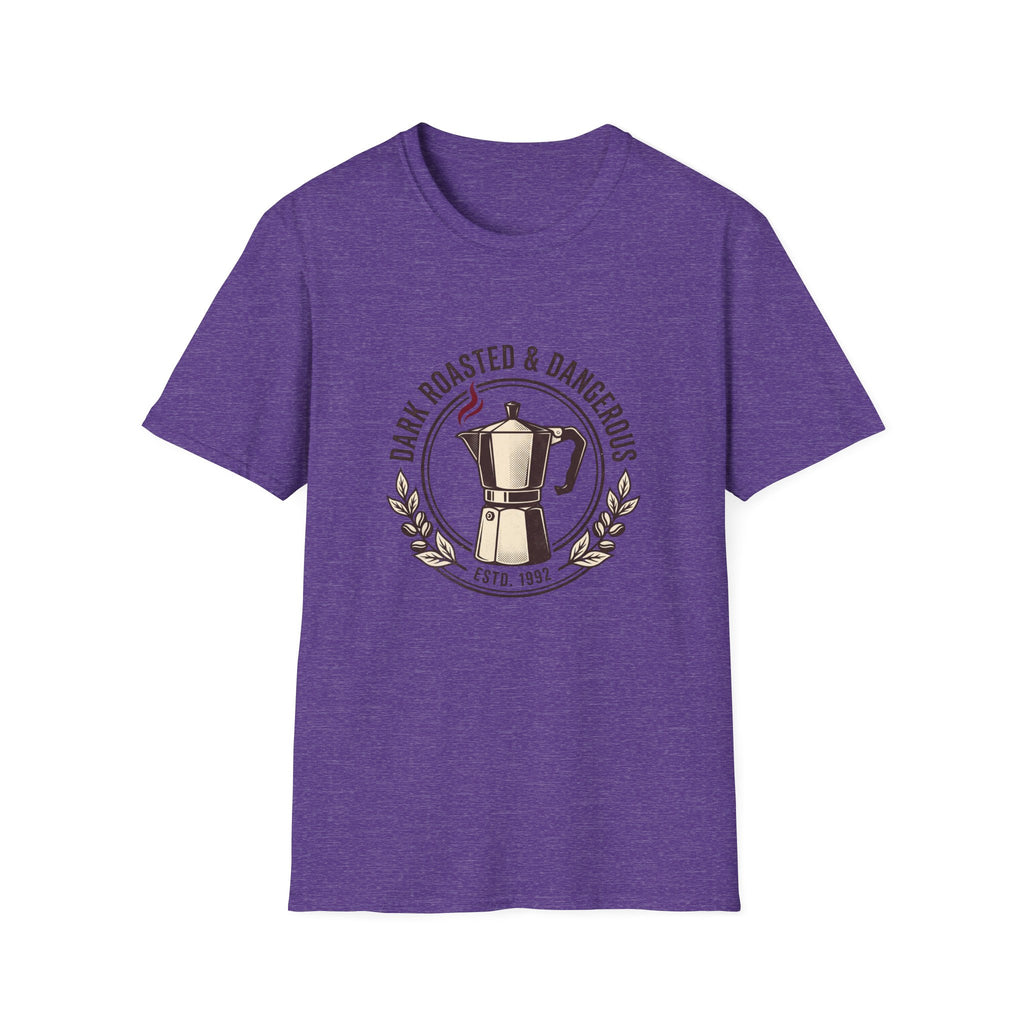 Moka Pot Tee — "Dark Roasted & Dangerous" Coffee T-Shirt