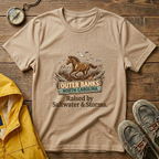 Outer Banks Horse T-Shirt — "Raised by Saltwater & Storms" Coastal Tee
