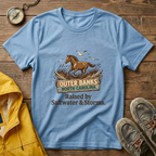 Outer Banks Horse T-Shirt — "Raised by Saltwater & Storms" Coastal Tee