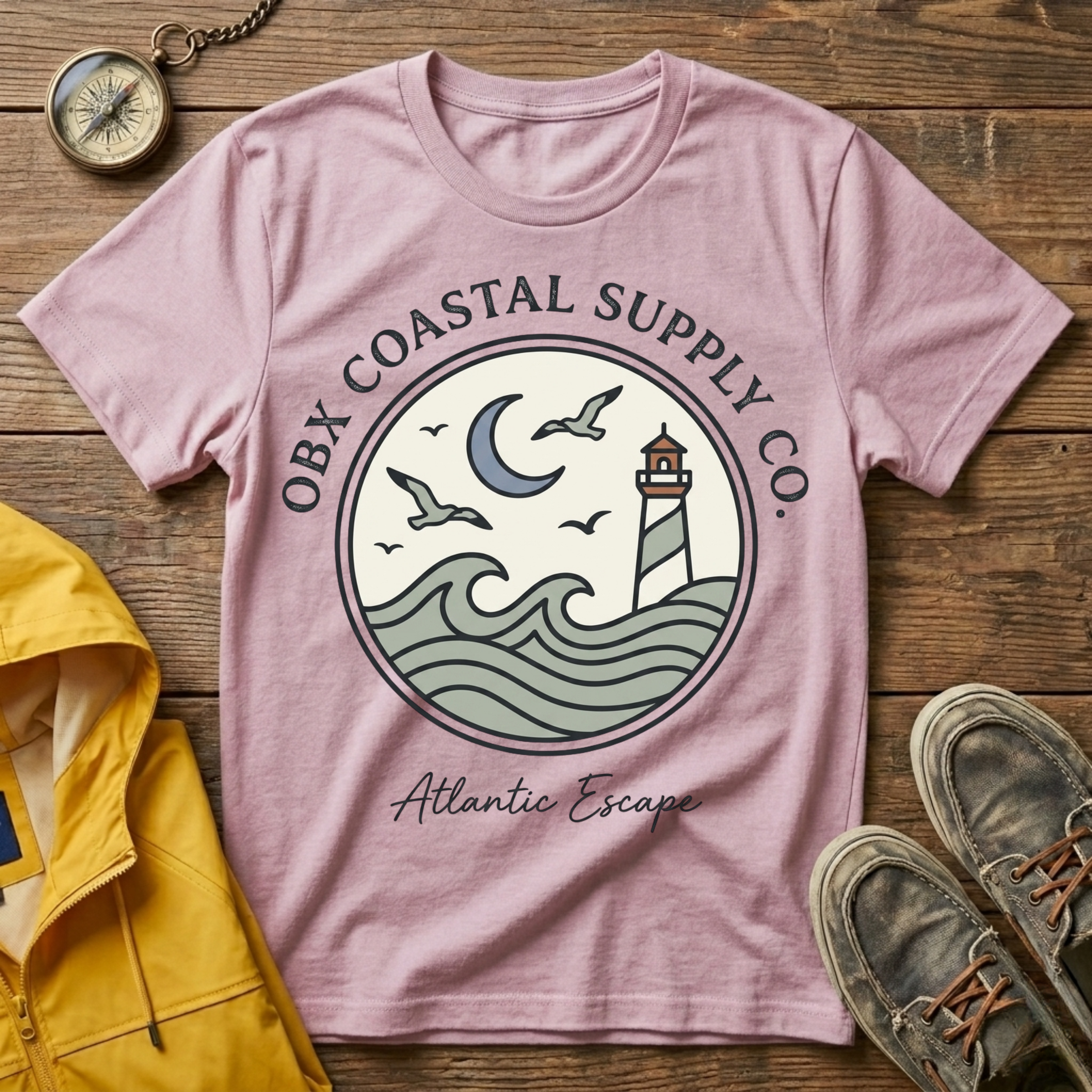 Coastal Supply Co. Graphic T-Shirt — OBX Lighthouse Beach Vibes