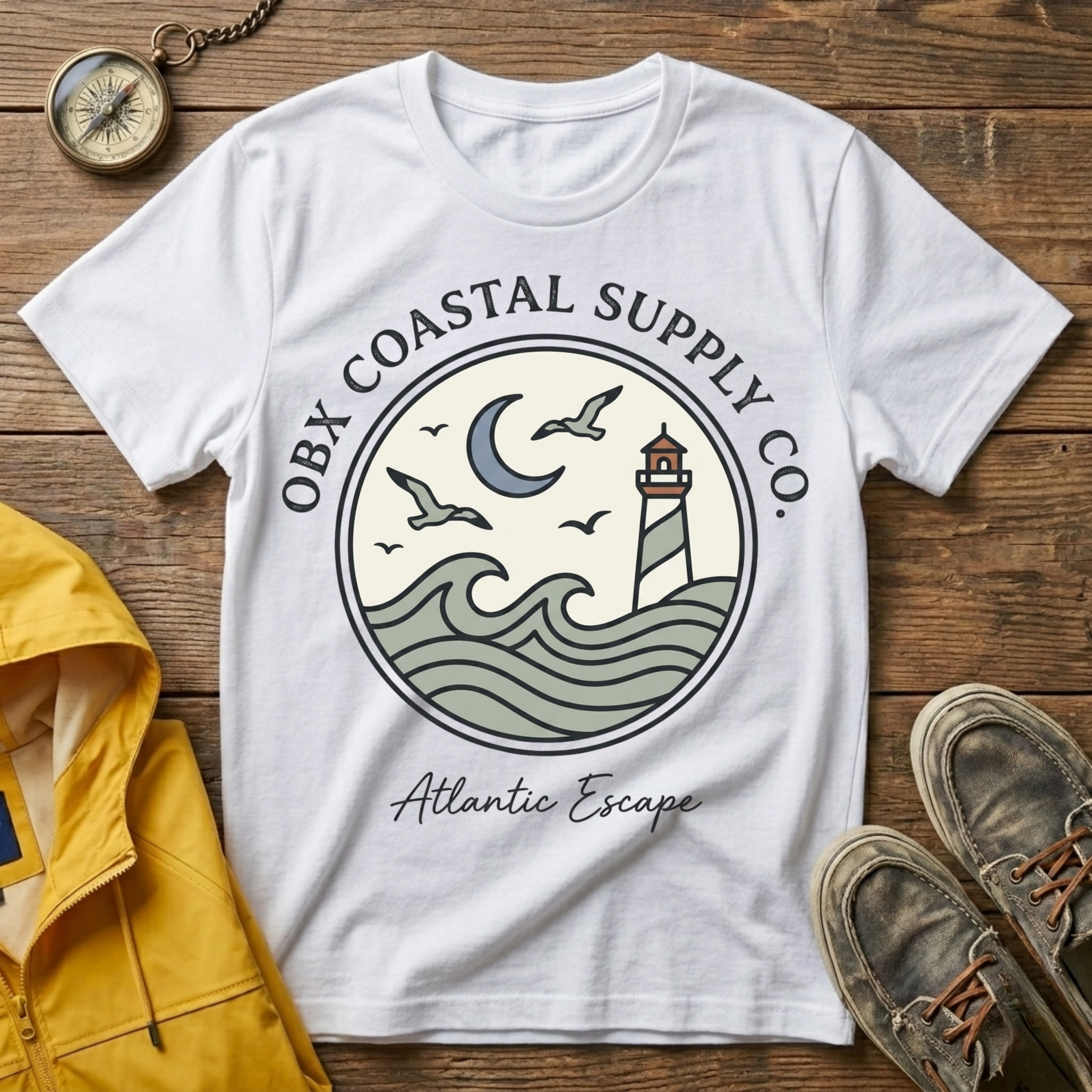 Coastal Supply Co. Graphic T-Shirt — OBX Lighthouse Beach Vibes