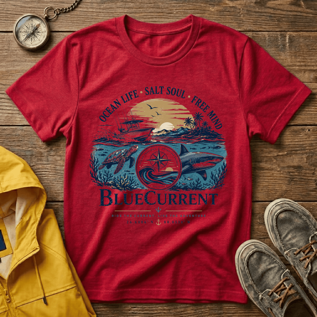 Ocean Life Graphic T-Shirt — "Ocean Life • Salt Soul • Free Mind"