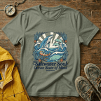 Ocean Whale T-Shirt — “Saltwater Soul • Ocean State of Mind” Graphic Tee