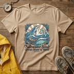 Ocean Whale T-Shirt — “Saltwater Soul • Ocean State of Mind” Graphic Tee