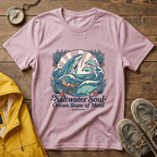 Ocean Whale T-Shirt — “Saltwater Soul • Ocean State of Mind” Graphic Tee