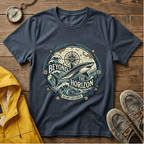T-Shirt — "Beyond the Horizon" Shark Compass Graphic Tee