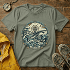 T-Shirt — "Beyond the Horizon" Shark Compass Graphic Tee