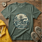 T-Shirt — "Beyond the Horizon" Shark Compass Graphic Tee