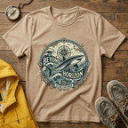 T-Shirt — "Beyond the Horizon" Shark Compass Graphic Tee