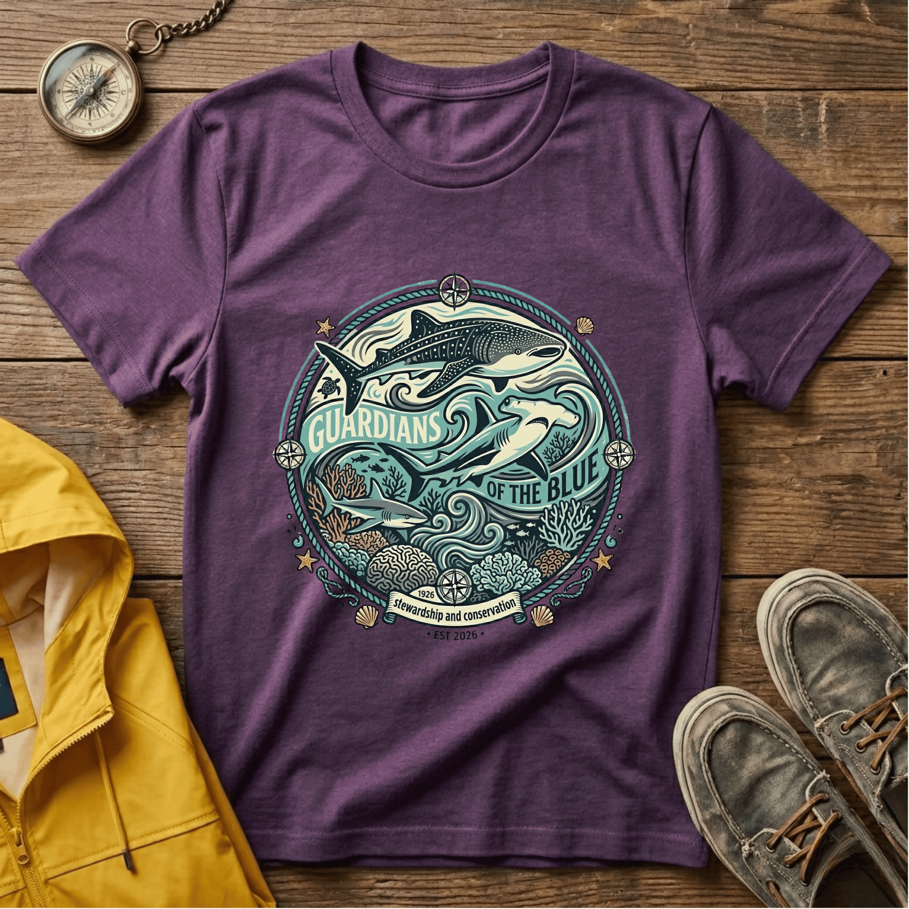 T-Shirt — 'Guardians of the Blue' Whale & Ocean Graphic Tee