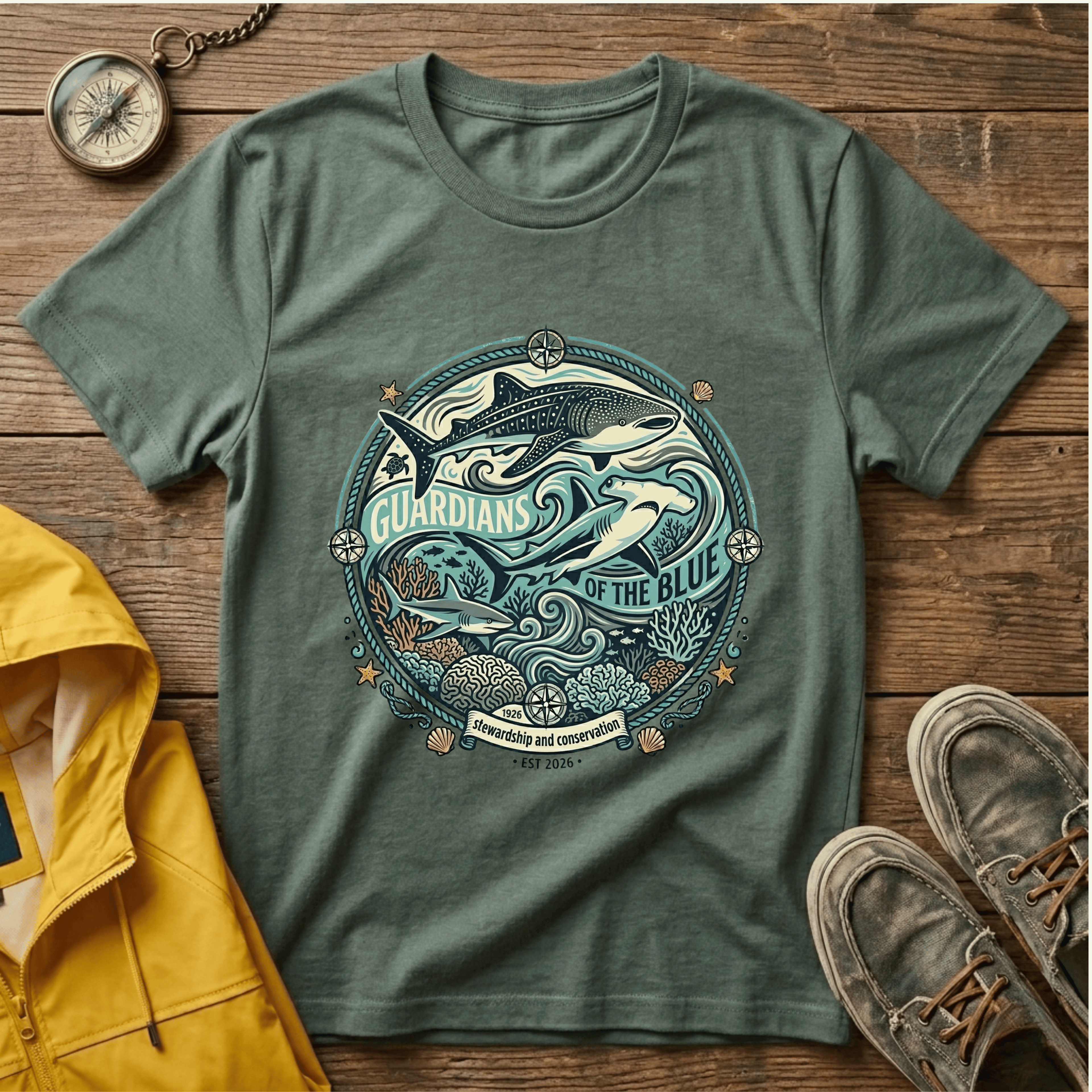 T-Shirt — 'Guardians of the Blue' Whale & Ocean Graphic Tee