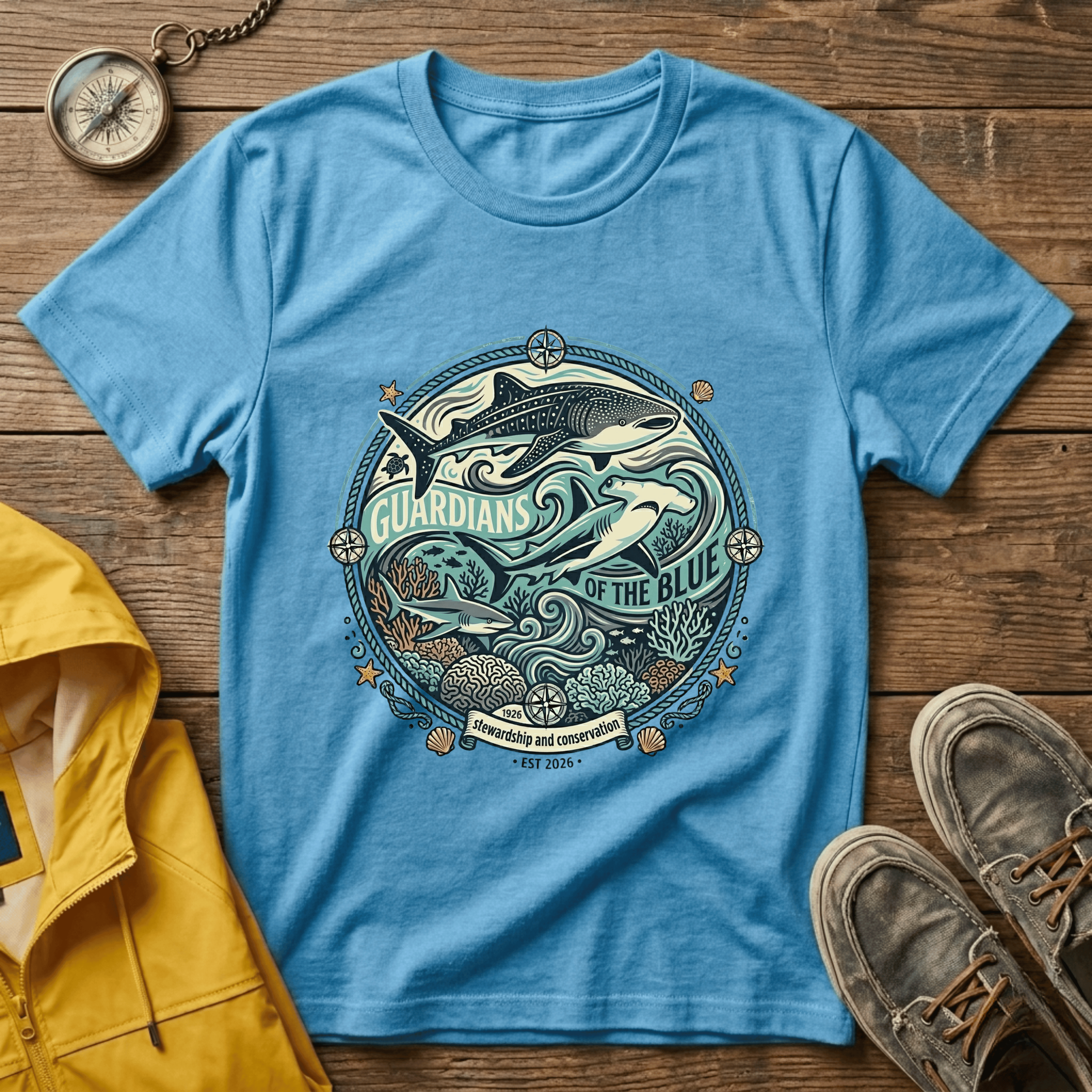 T-Shirt — 'Guardians of the Blue' Whale & Ocean Graphic Tee