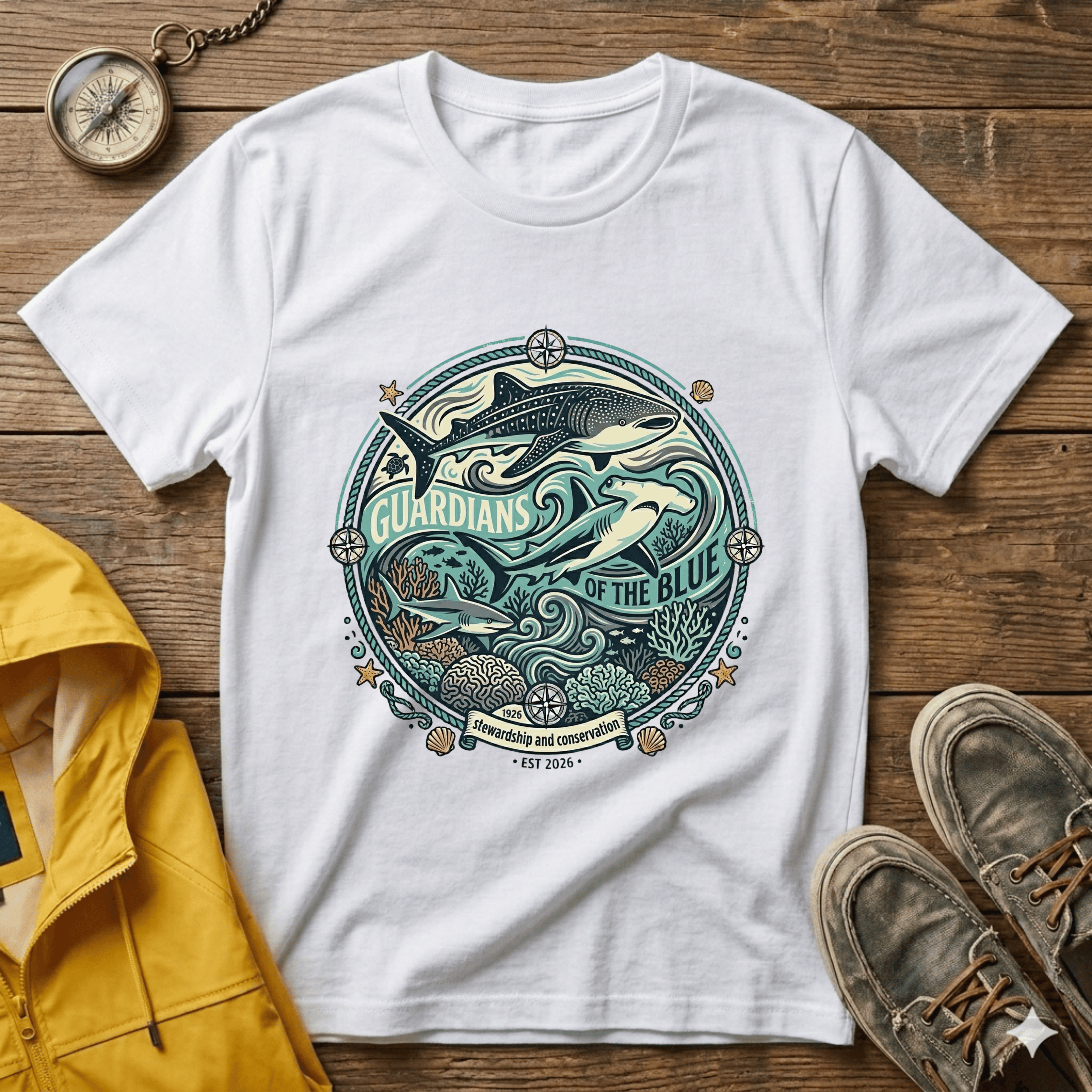T-Shirt — 'Guardians of the Blue' Whale & Ocean Graphic Tee