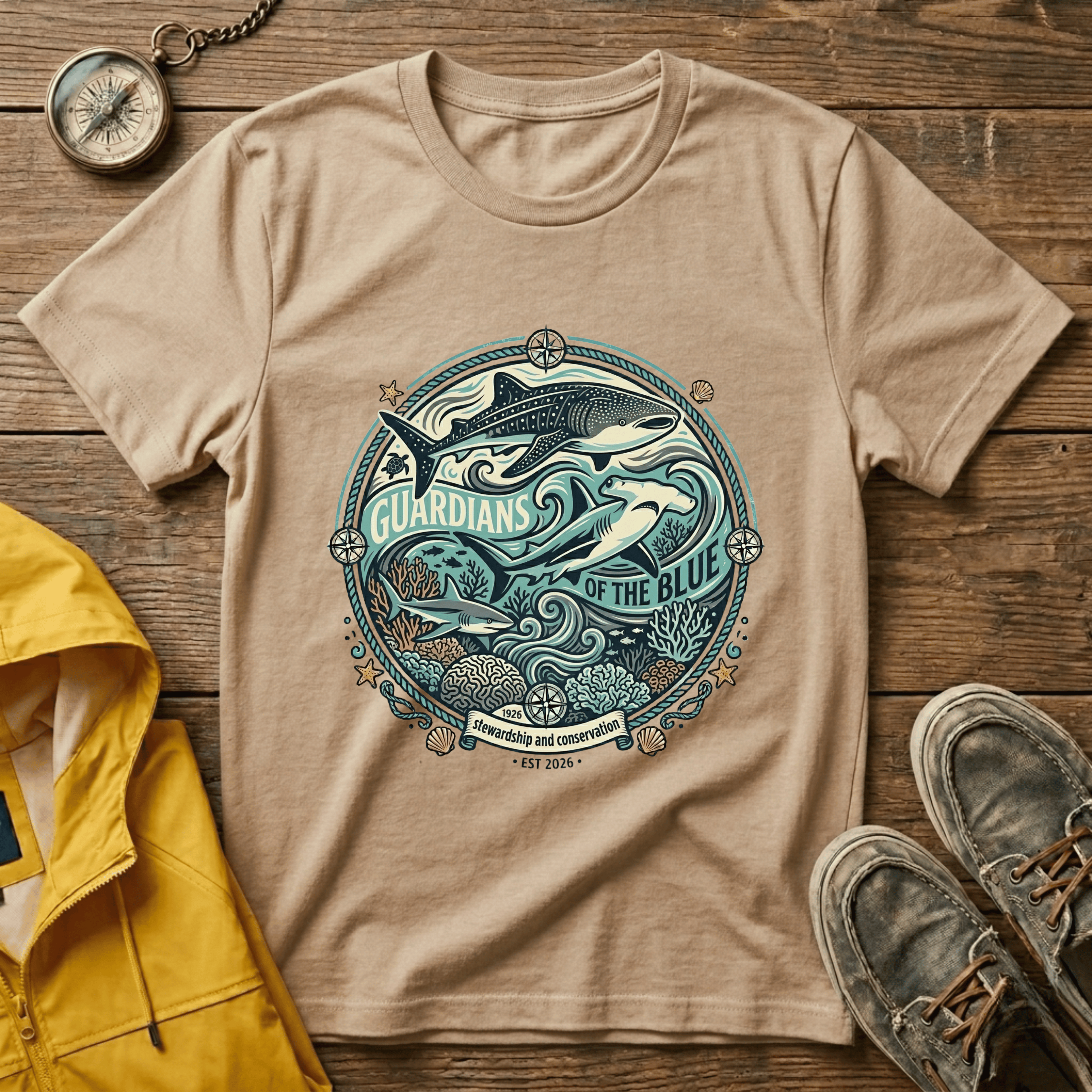 T-Shirt — 'Guardians of the Blue' Whale & Ocean Graphic Tee