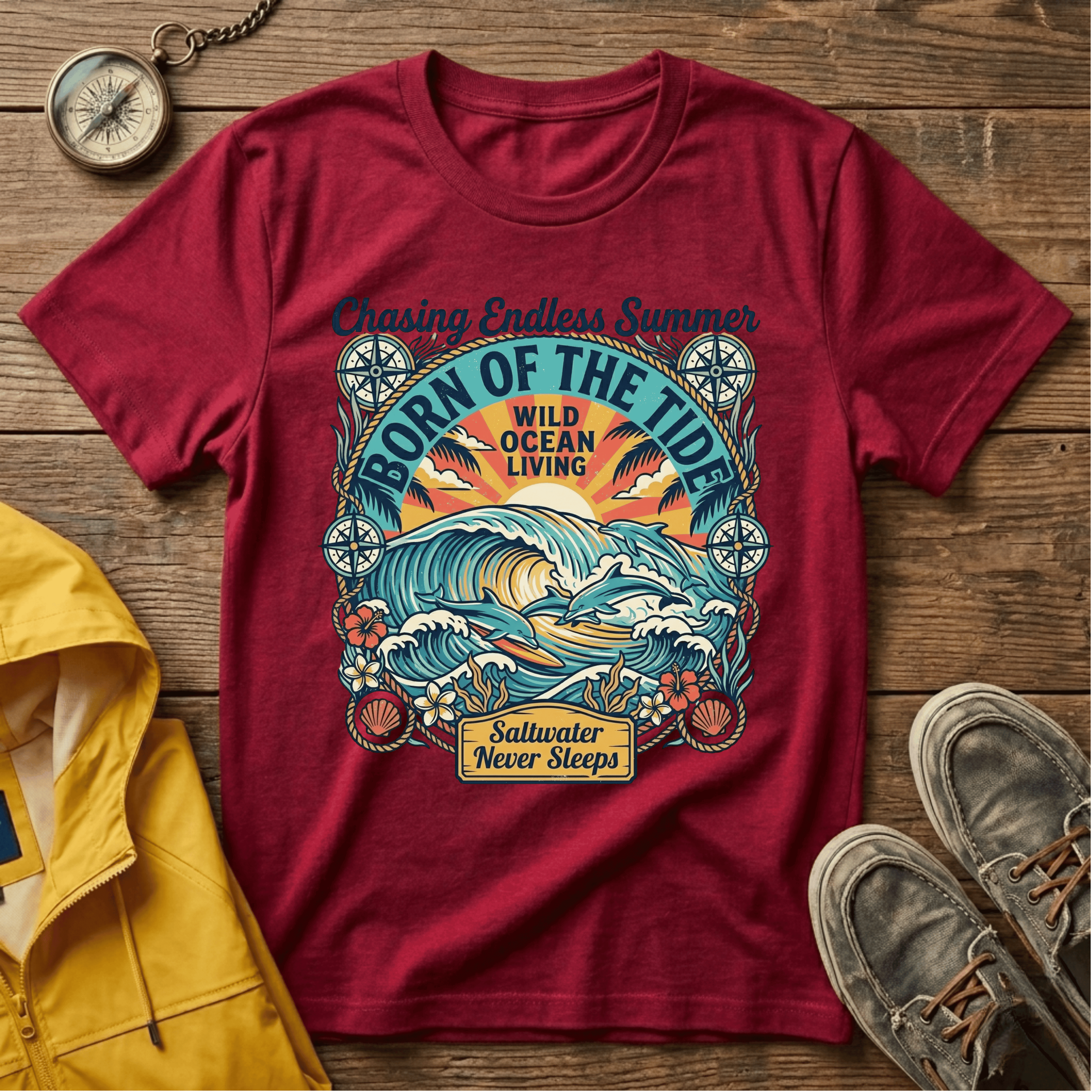 Born of the Tide Graphic T-Shirt – "Chasing Endless Summer" Vintage Ocean Tee