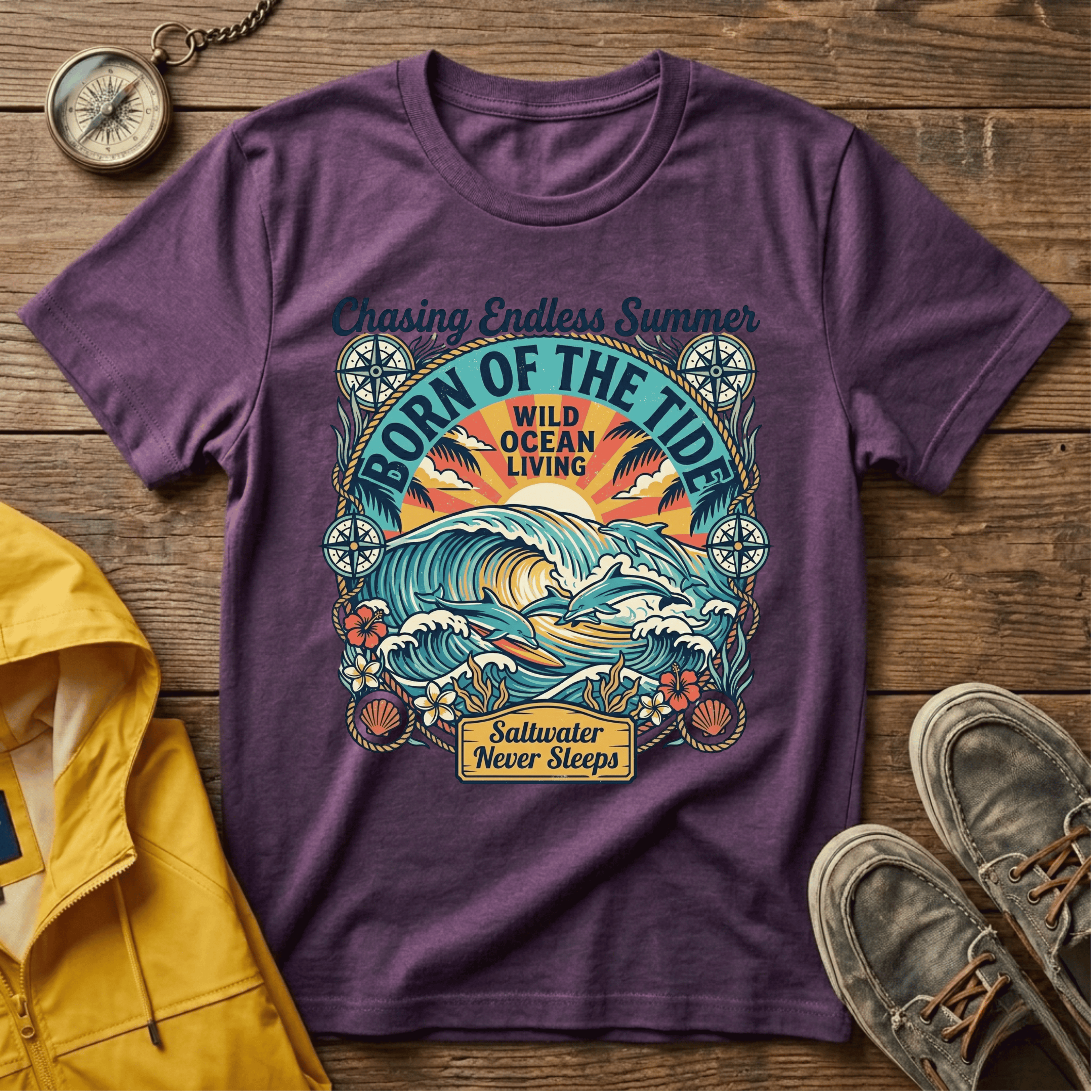 Born of the Tide Graphic T-Shirt – "Chasing Endless Summer" Vintage Ocean Tee