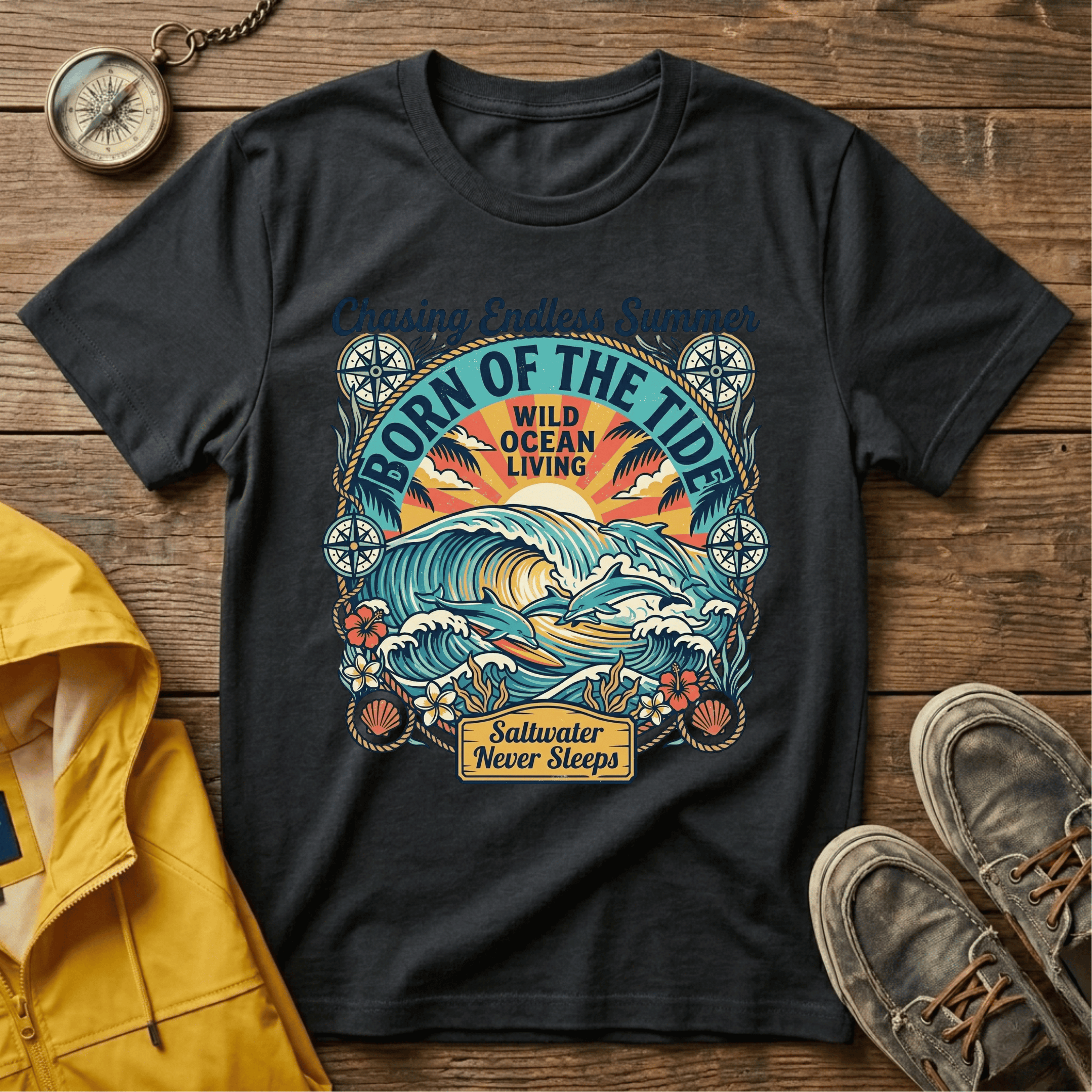 Born of the Tide Graphic T-Shirt – "Chasing Endless Summer" Vintage Ocean Tee