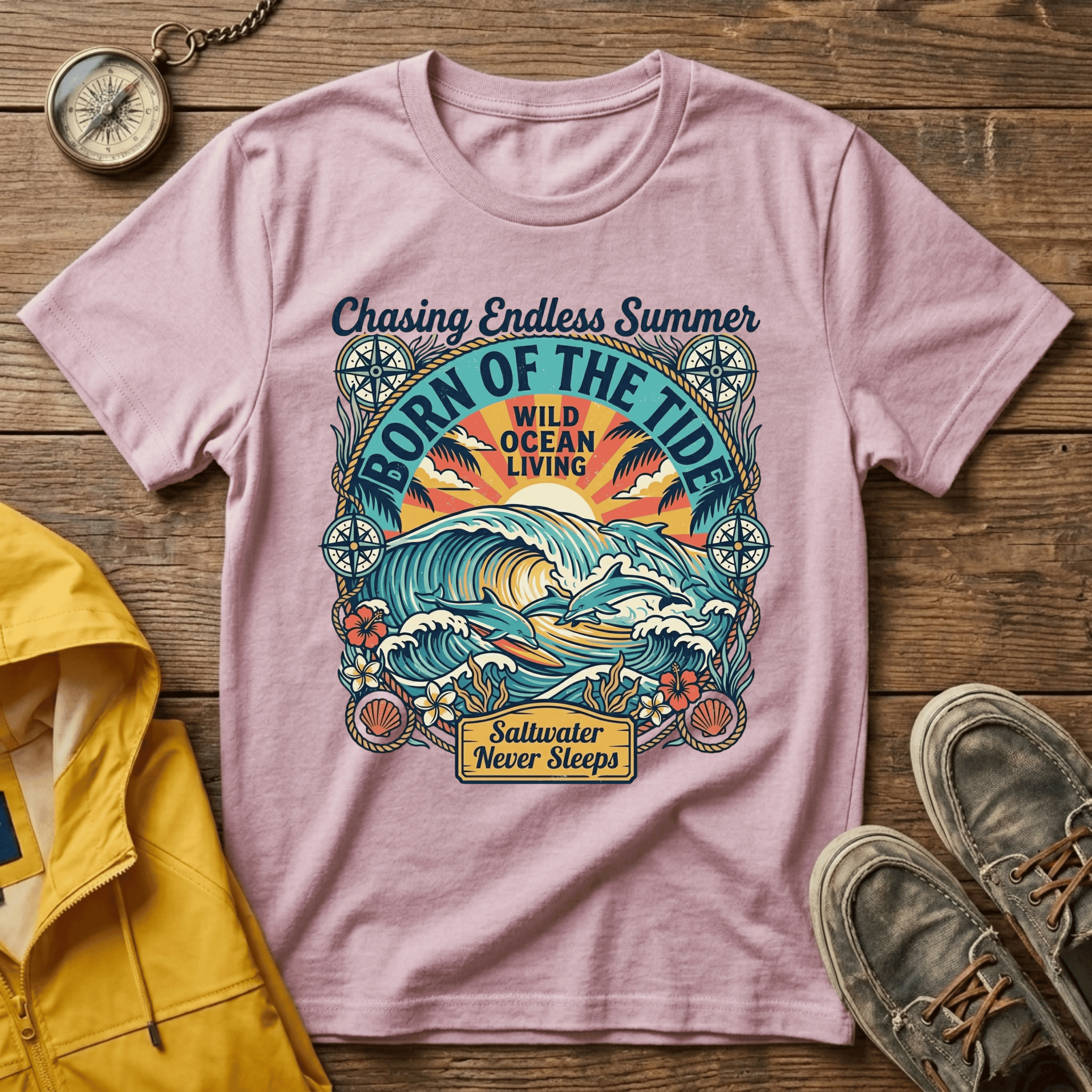 Born of the Tide Graphic T-Shirt – "Chasing Endless Summer" Vintage Ocean Tee