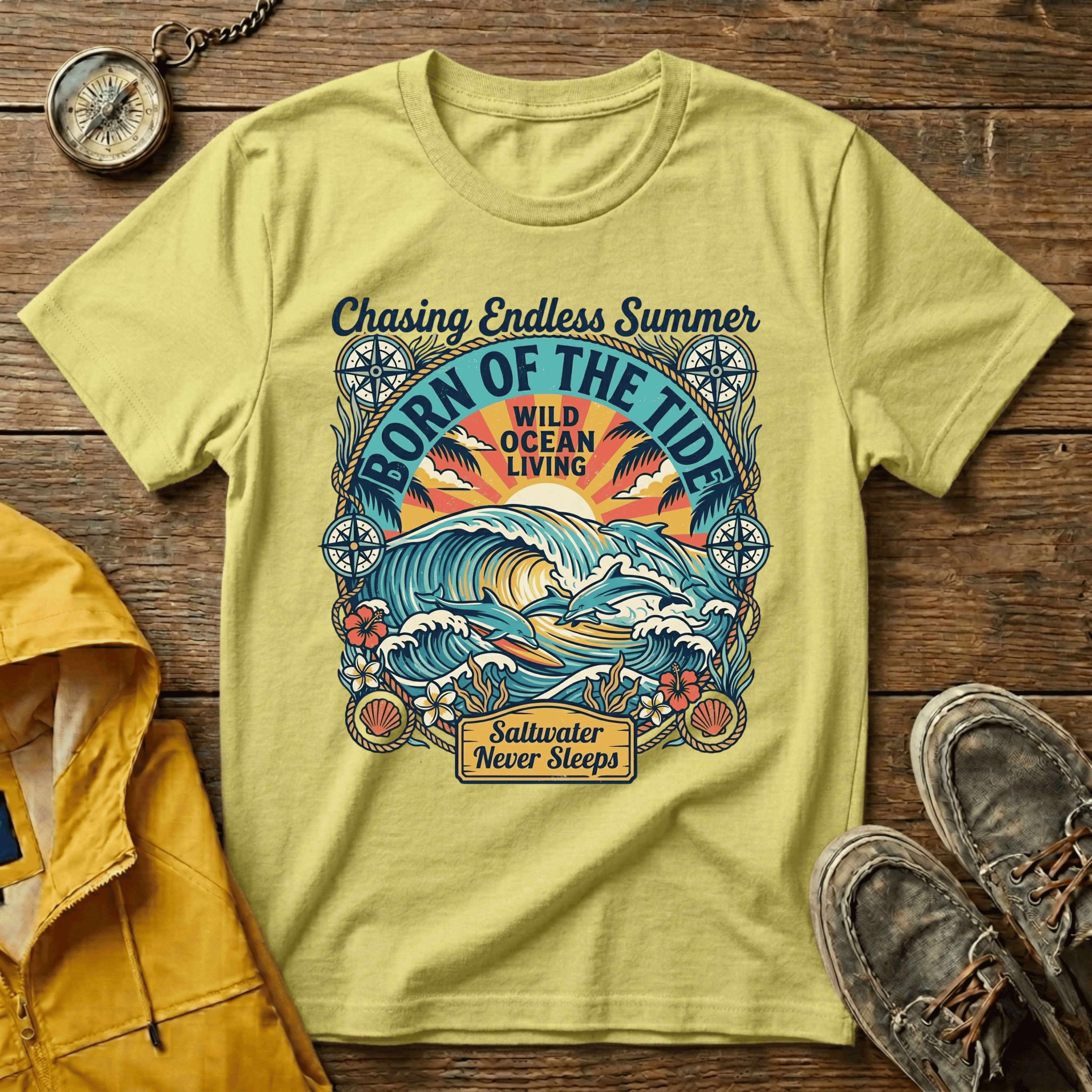 Born of the Tide Graphic T-Shirt – "Chasing Endless Summer" Vintage Ocean Tee