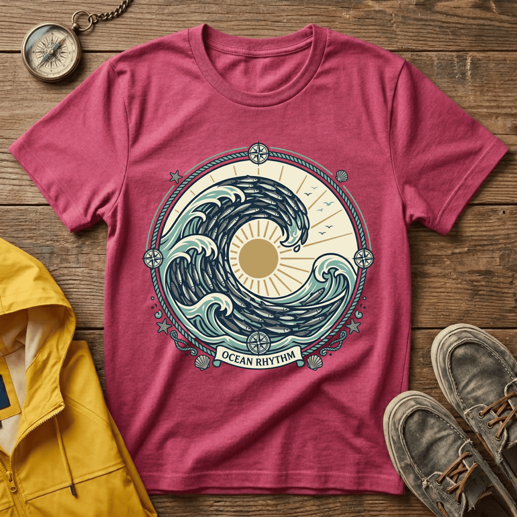 Wave Crest T-Shirt — Nautical Ocean Sun Graphic Tee