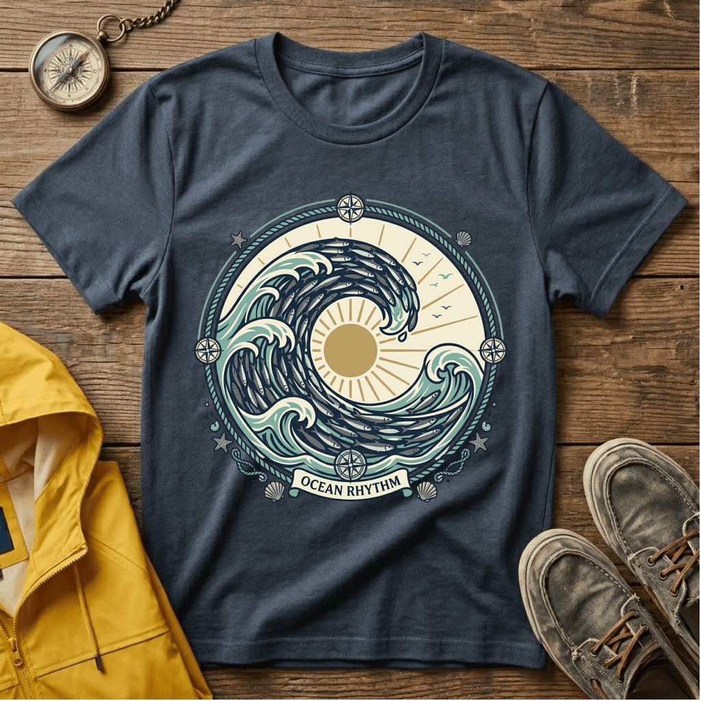 Wave Crest T-Shirt — Nautical Ocean Sun Graphic Tee