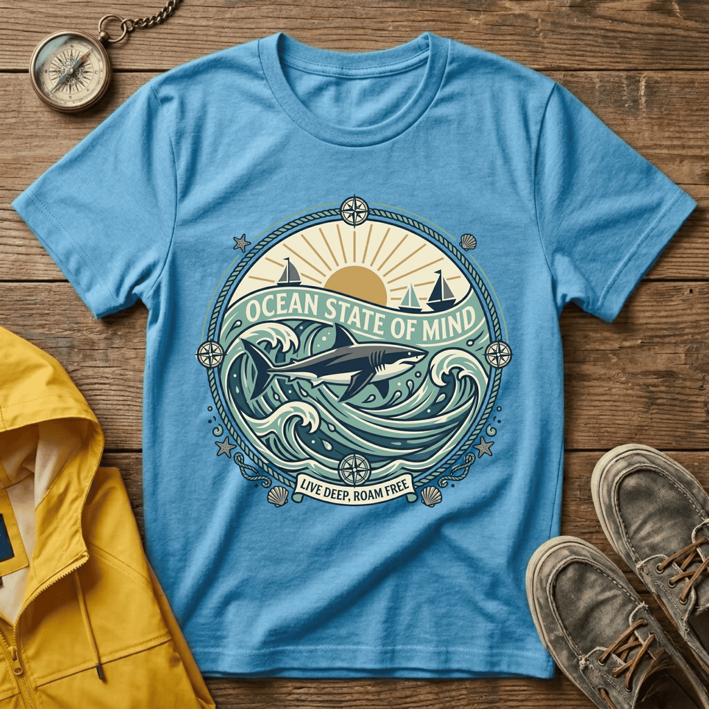 Ocean State of Mind T-Shirt — Vintage Surf Waves Tee