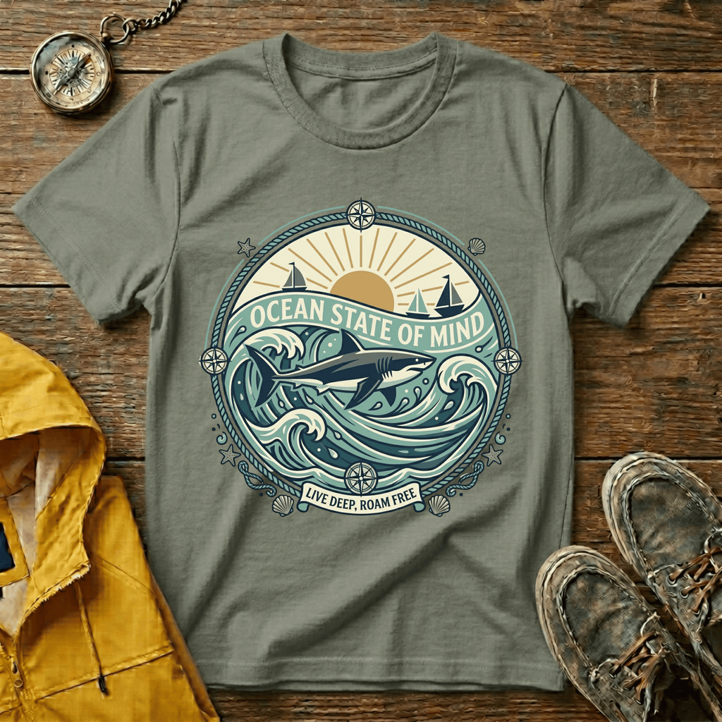 Ocean State of Mind T-Shirt — Vintage Surf Waves Tee