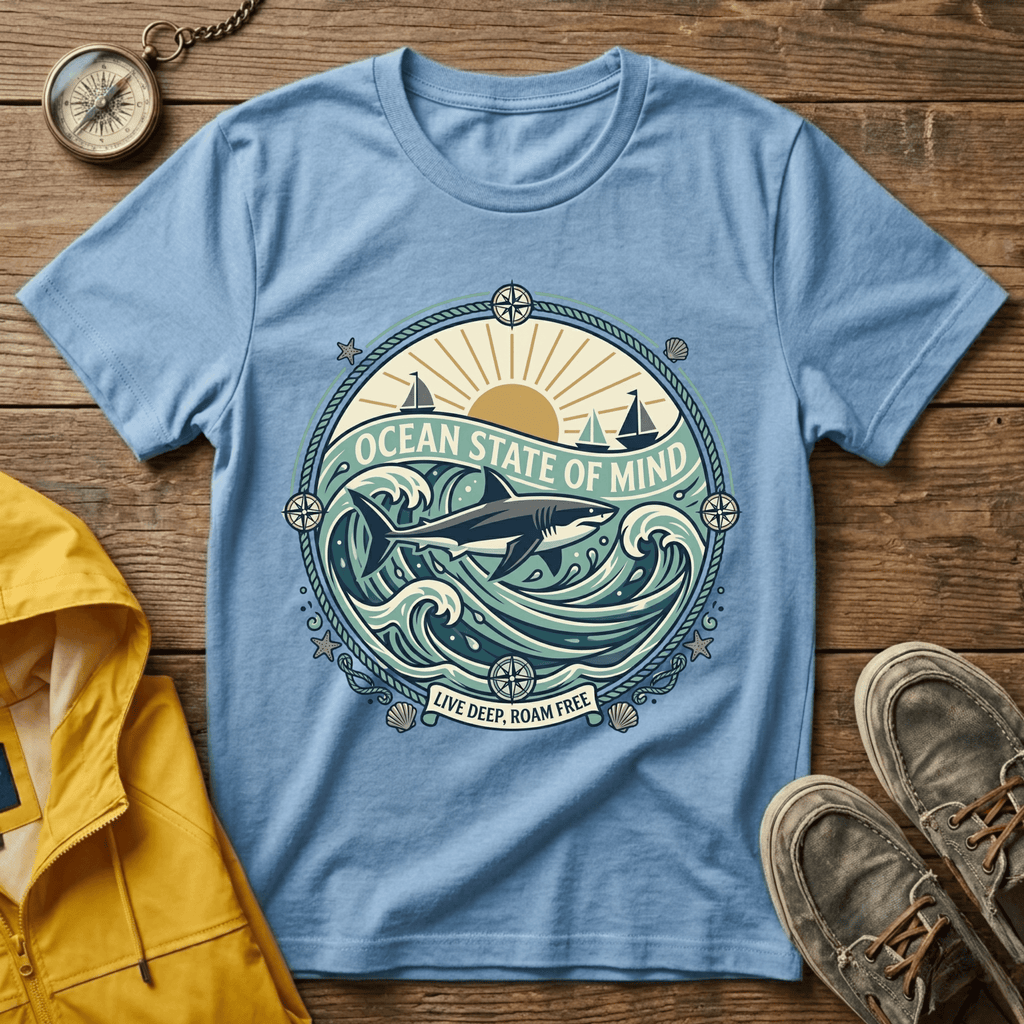 Ocean State of Mind T-Shirt — Vintage Surf Waves Tee