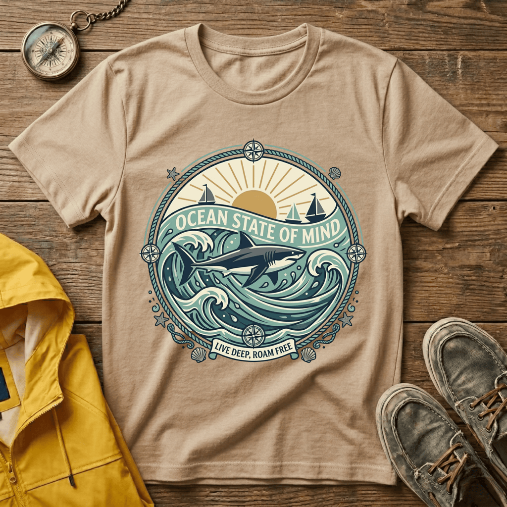 Ocean State of Mind T-Shirt — Vintage Surf Waves Tee