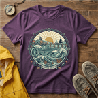 Coastal Sunrise T-Shirt — Nautical Ocean Waves Graphic Tee