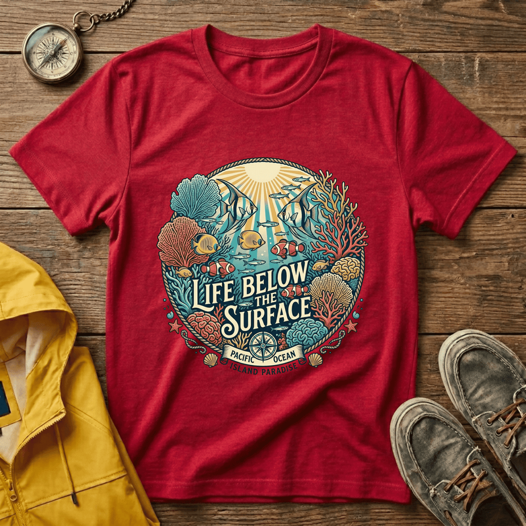 Life Below Surface T-Shirt — Retro Underwater Ocean Scene