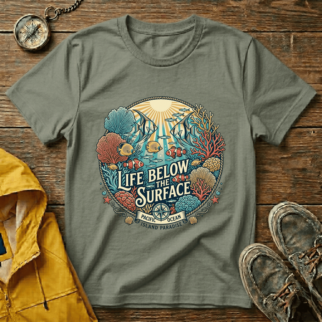 Life Below Surface T-Shirt — Retro Underwater Ocean Scene