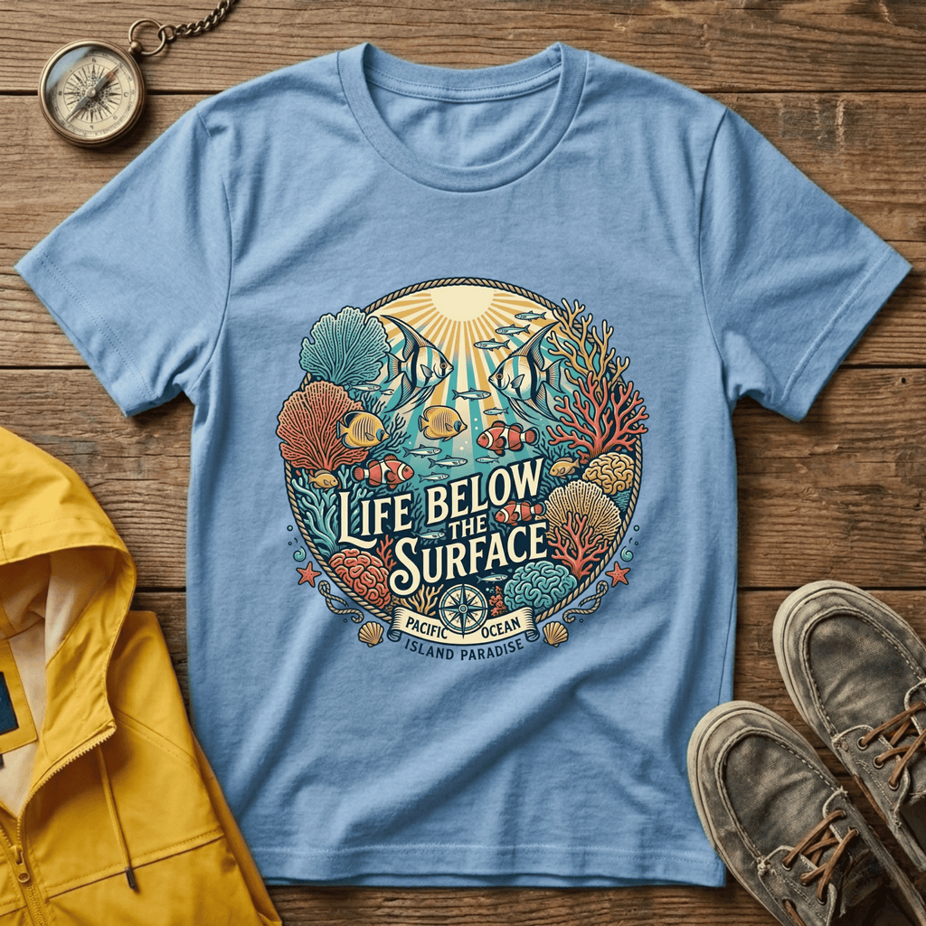 Life Below Surface T-Shirt — Retro Underwater Ocean Scene