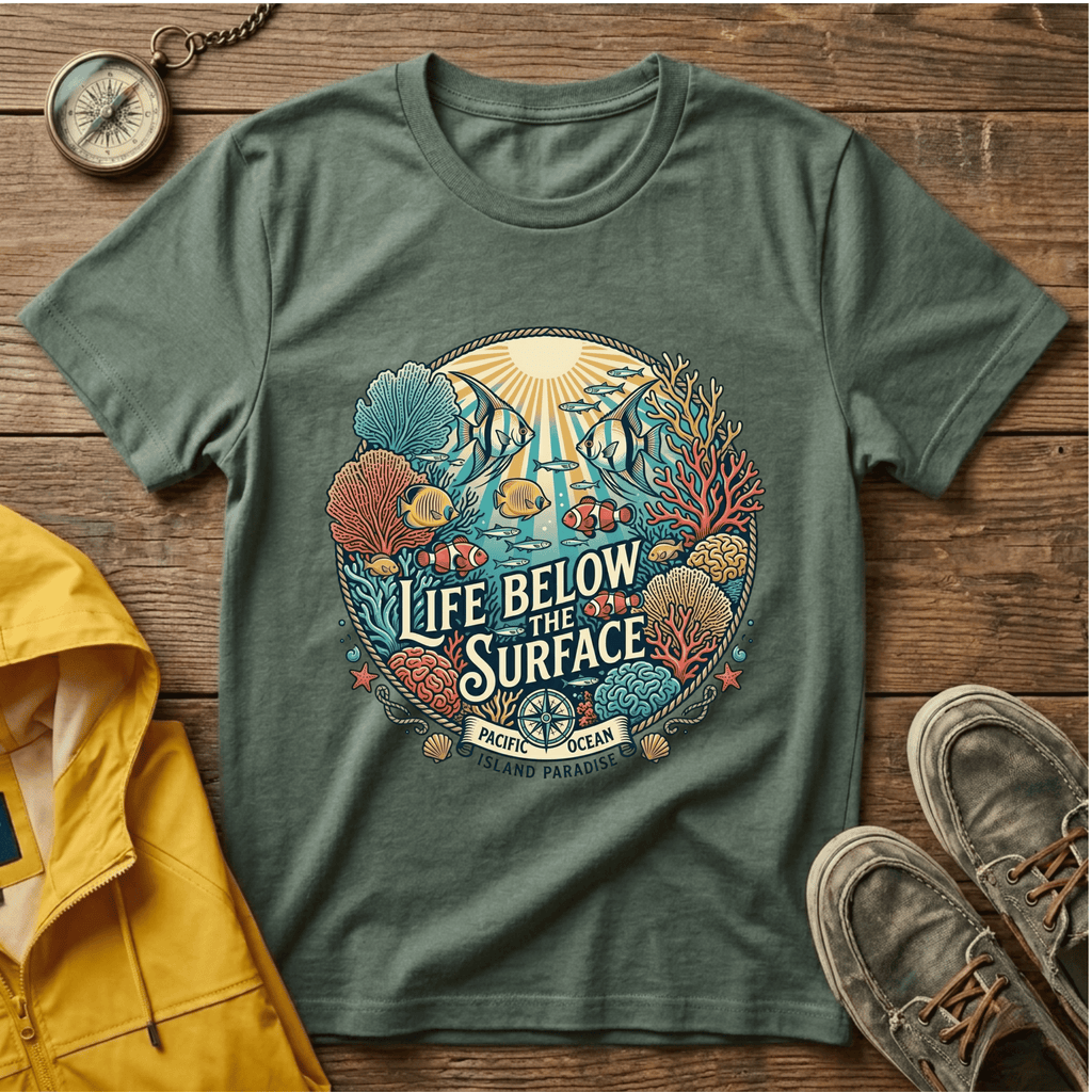 Life Below Surface T-Shirt — Retro Underwater Ocean Scene