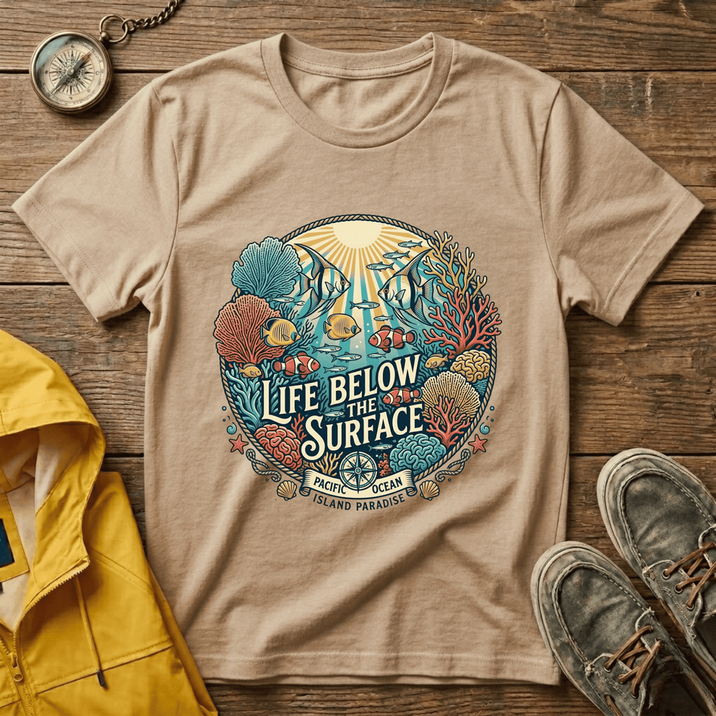 Life Below Surface T-Shirt — Retro Underwater Ocean Scene