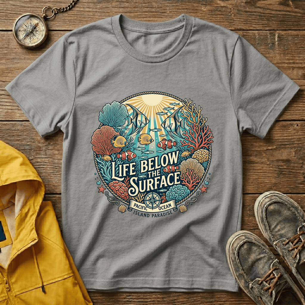 Life Below Surface T-Shirt — Retro Underwater Ocean Scene