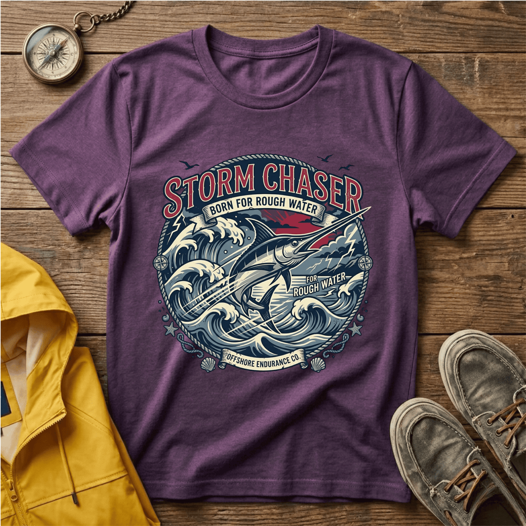 Storm Chaser T-Shirt — 'Born for Rough Water' Nautical Adventure Tee