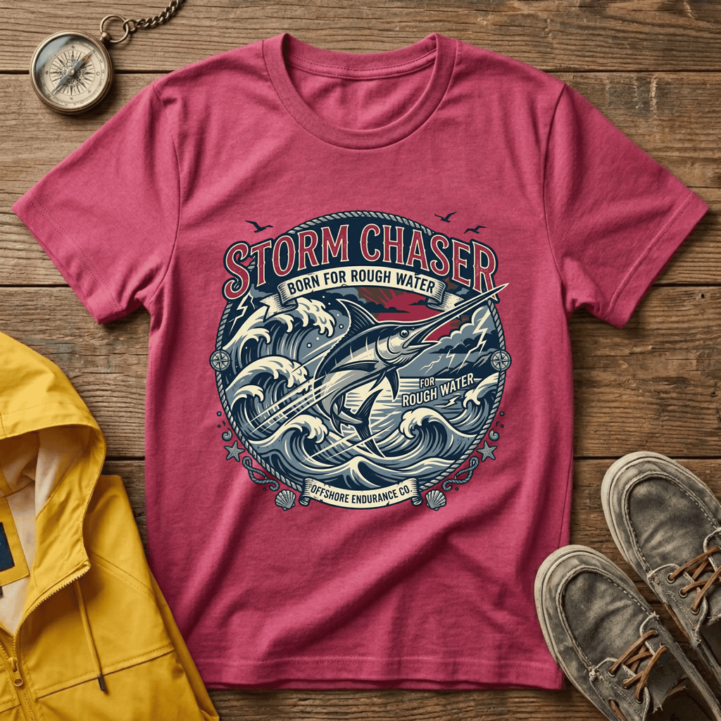Storm Chaser T-Shirt — 'Born for Rough Water' Nautical Adventure Tee