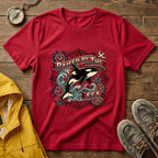 Raised By The Sea T-Shirt — Orca Whale Tattoo-Style Graphic Tee