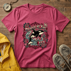Raised By The Sea T-Shirt — Orca Whale Tattoo-Style Graphic Tee