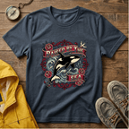 Raised By The Sea T-Shirt — Orca Whale Tattoo-Style Graphic Tee