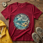 Saltwater Built Graphic T-Shirt — Coastal Surf Wave Tee